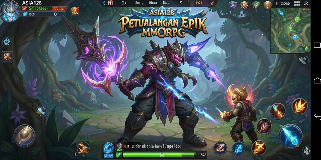 Screenshot gameplay ASIA128 yang menampilkan aksi seru dalam dunia MMORPG.