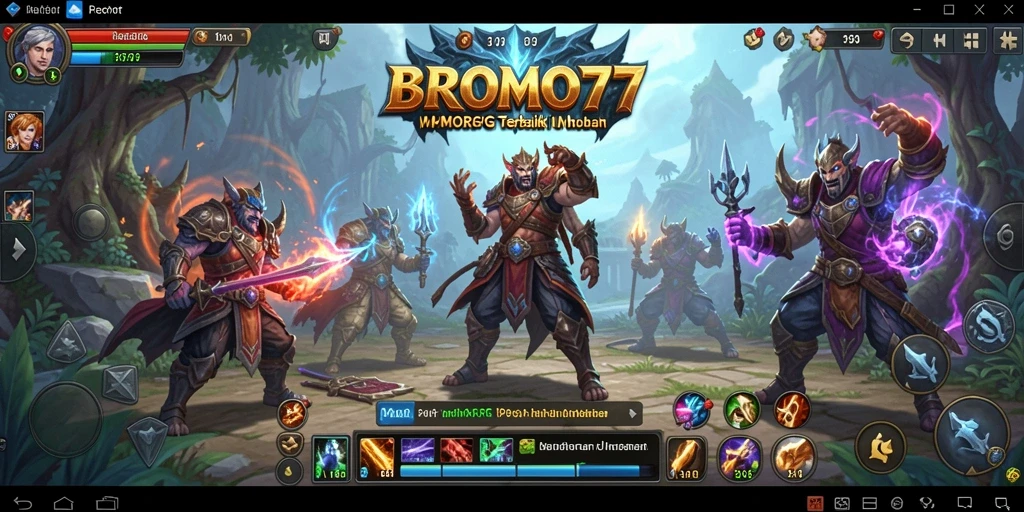 Tampilan gameplay menarik dari BROMO77 yang menunjukkan aksi pertempuran epik.