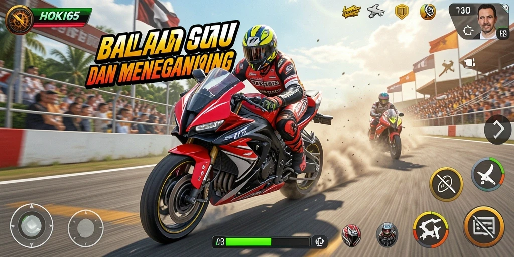 Screenshot HOKI65 menampilkan balapan motor yang mendebarkan dan grafis yang menakjubkan.