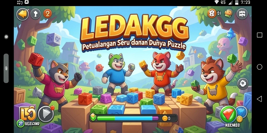 Tampilan gameplay seru dan penuh tantangan di LEDAKGG.