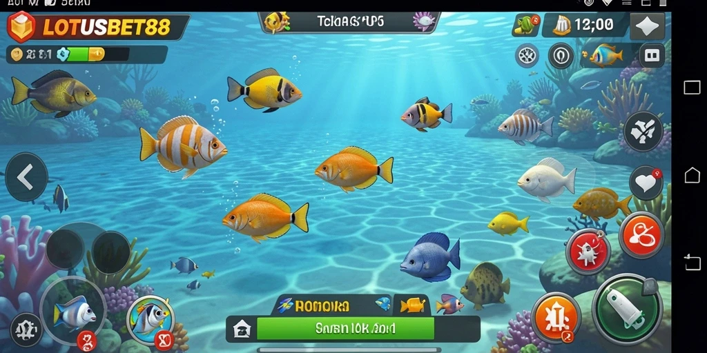 Tampilan menarik dari gameplay Tembak Ikan LOTUSBET88.