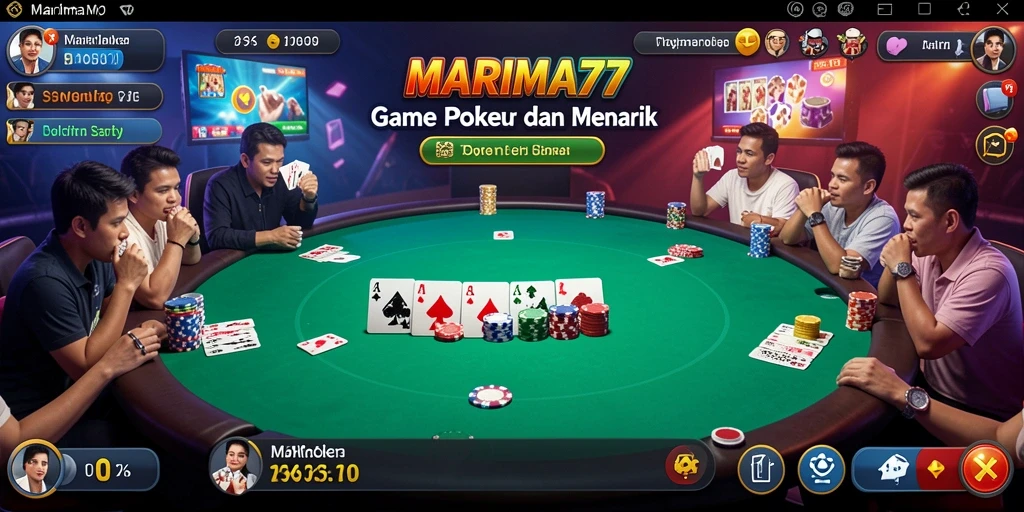 Tampilan seru dan menarik dari gameplay Poker di MARIMA77.