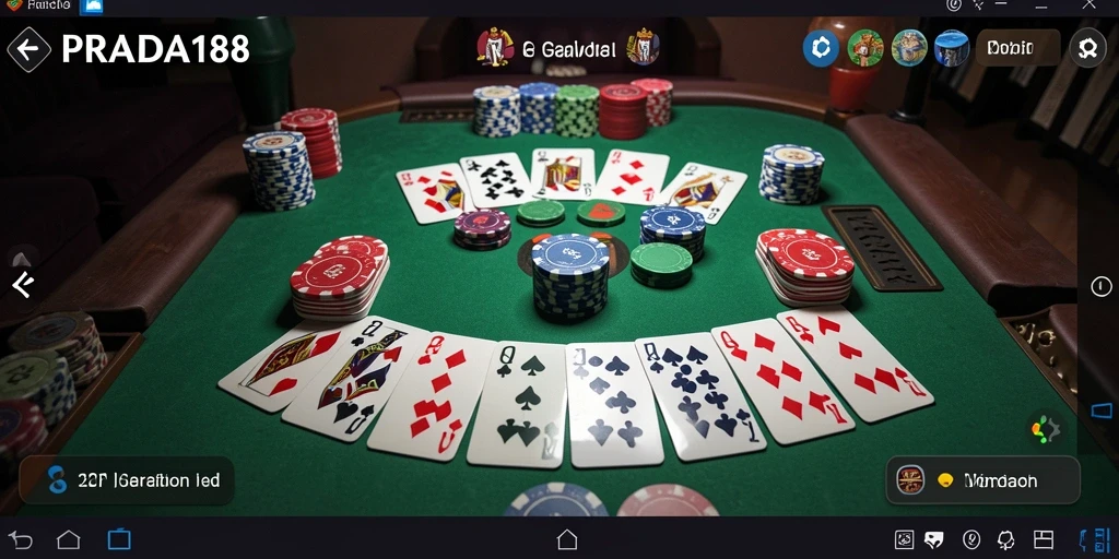 Screenshot gameplay PRADA188 menunjukkan duel Gaple yang seru.