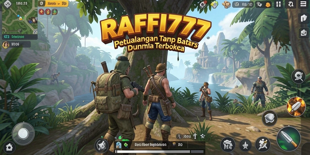 Gameplay RAFFI777 menampilkan petualangan menjelajahi dunia terbuka.