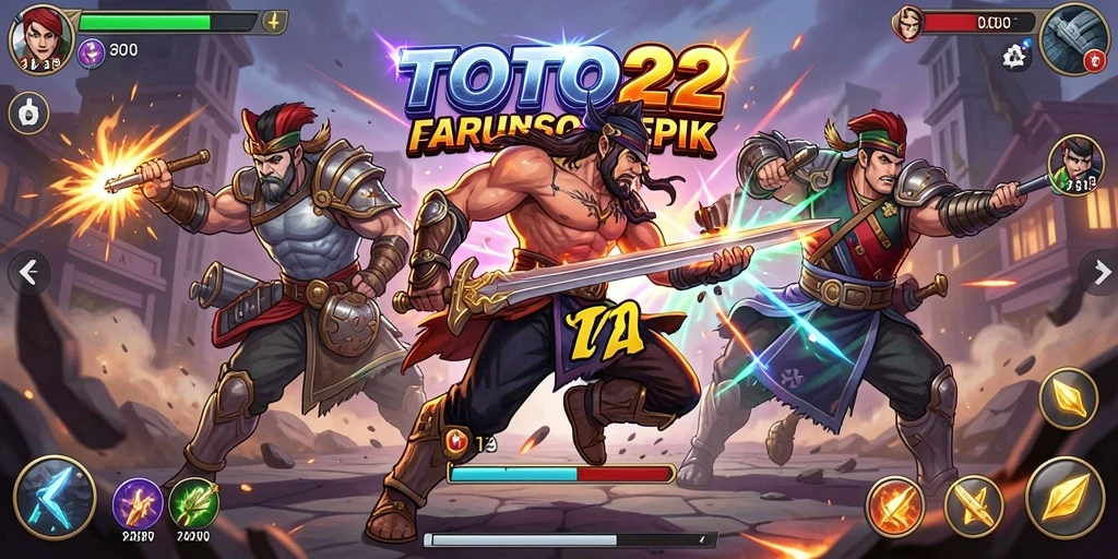 Tampilan gameplay TOTO22 menampilkan pertarungan yang intens dan karakter yang menakjubkan.