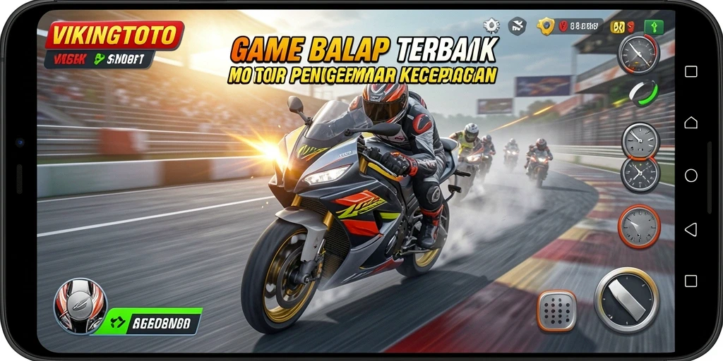 Tampilan gameplay VIKINGTOTO yang mendebarkan dan penuh aksi balap motor.