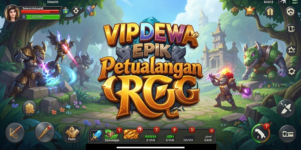 Screenshot gameplay VIPDEWA yang menunjukkan pertarungan epik dan eksplorasi dunia.