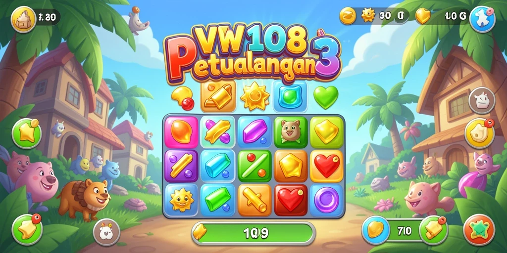 Tangkapan layar dari gameplay seru VW108 Match-3.